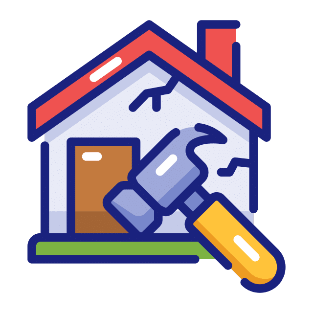 House with hammer icon